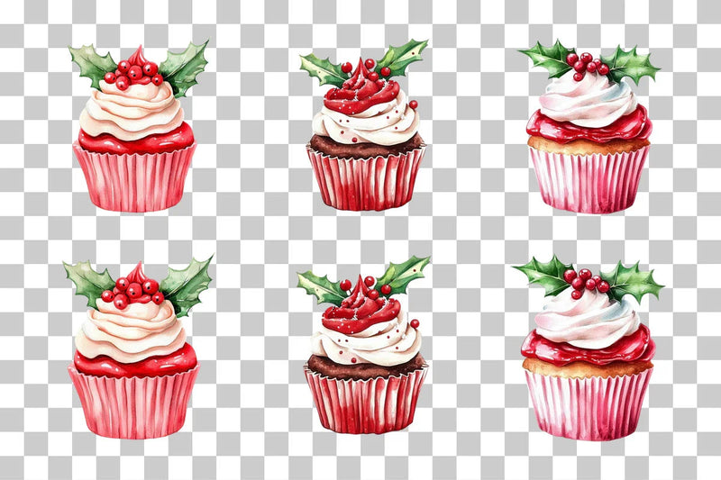 Holiday Cupcake Clipart Bundle - CraftNest - Digital Crafting and Art
