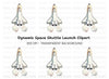 Space Shuttle Launch Clipart Bundle