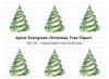 Elegant Spiral Christmas Tree Clipart Bundle