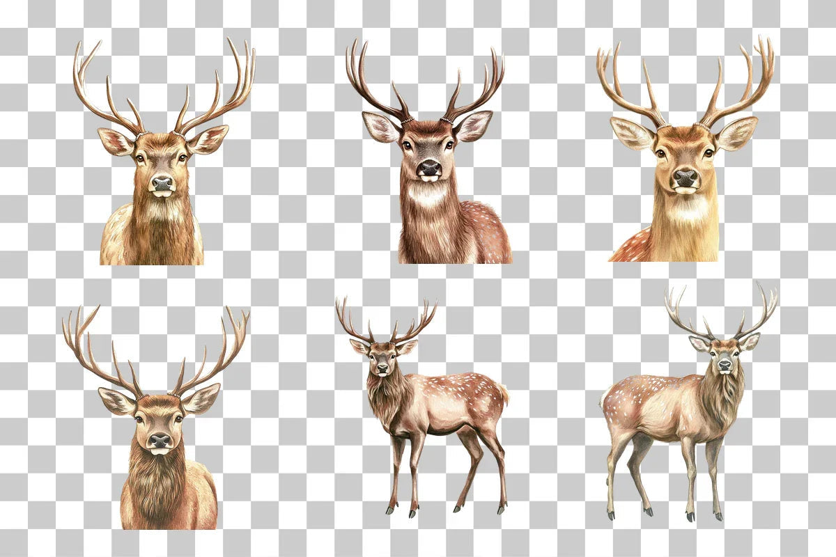 Woodland Deer Stag Clipart Bundle - CraftNest - Digital Crafting and Art