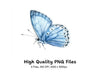 Blue Butterfly Clipart Bundle