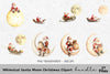 Sleeping Santa Moon Sleigh Clipart Bundle