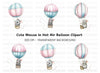 Mice in Hot Air Balloons Clipart Bundle