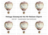 Vintage Hot Air Balloon Clipart Bundle