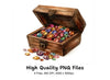 Treasure Chest with Gems Clipart Bundle