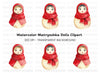 Cute Matryoshka Dolls Clipart Bundle