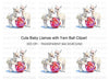 Cute Baby Llamas Playing With Yarn Clipart Bundle