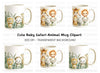 Cute Baby Safari Animals Clipart Bundle