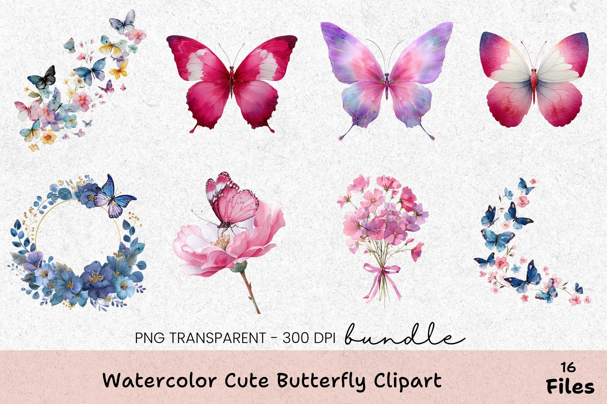 Cute Butterfly Clipart Bundle - CraftNest - Digital Crafting and Art
