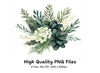 Winter Floral Bouquets Clipart Bundle