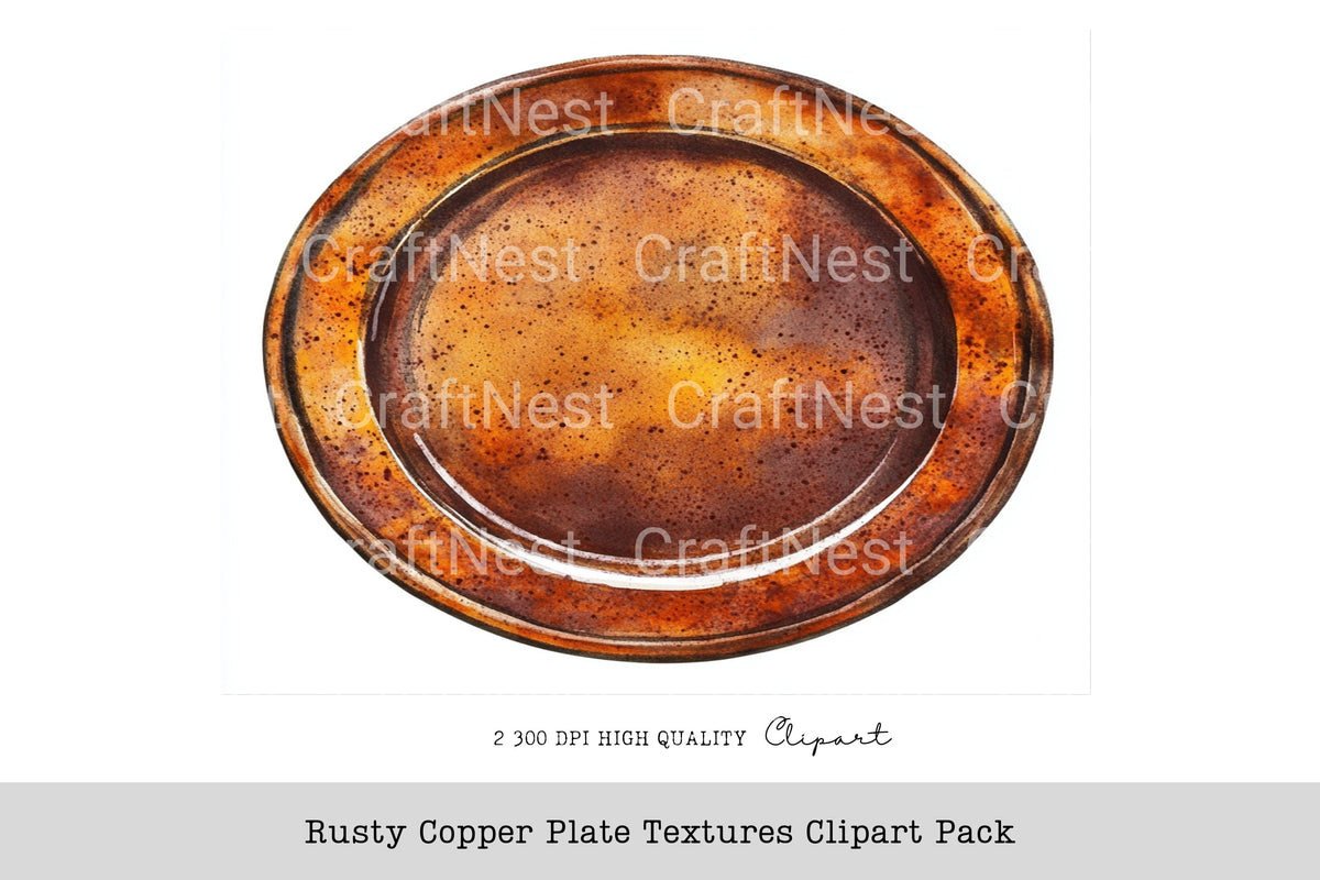 Rusty Copper Plate Textures Clipart Bundle