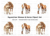 Elegant Woman and Horse Clipart Bundle