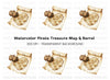 Pirate Treasure Map and Barrel Clipart Bundle