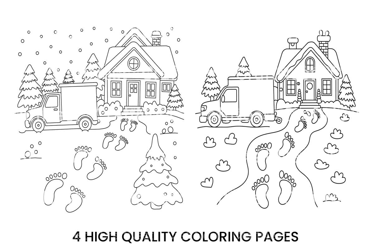 Winter Delivery Truck Coloring Books