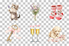Adorable Animals & Love-Themed Clipart Bundle - CraftNest - Digital Crafting and Art