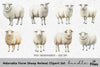 Adorable Farm Sheep Animal Clipart Bundle