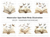 Open Books with Birds Clipart Bundle