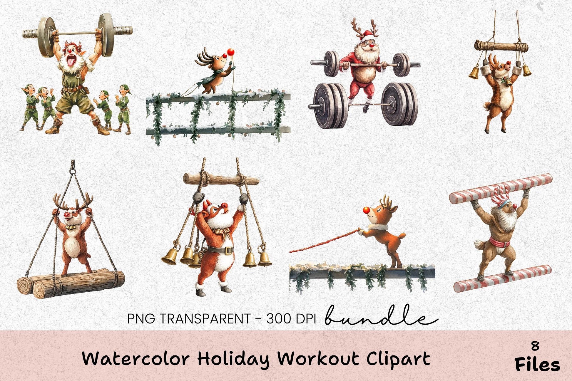 Holiday Workout Clipart Bundle - CraftNest - Digital Crafting and Art