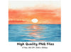 Vibrant Sunset Over Ocean Clipart Bundle