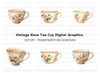 Rose Garden Teacups Clipart Bundle