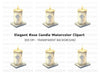 Elegant Rose Candle Tarot Clipart Bundle