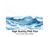 Dynamic Blue Ocean Wave Clipart Bundle