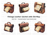 Vintage Leather Satchel with Old Maps Clipart Bundle
