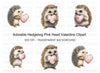 Hedgehogs Holding Pink Hearts Clipart Bundle