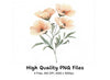 Peach Floral Clipart Bundle
