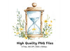 Floral Hourglass Clipart Bundle