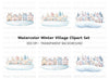 Cute Winter Town Clipart Bundle