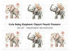 Floral Elephant Clipart Bundle