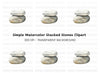 Stacked White Stones Clipart Bundle