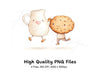 Playful Milk and Cookie Friends Clipart Bundle