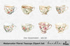 Floral Teacups Clipart Bundle