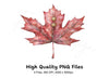 Golden Embellished Maple Leaves Clipart Bundle