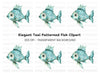 Decorative Blue Fish Clipart Bundle