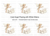 Cute Angel Baby Playing with Kittens Clipart Bundle