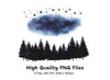 Night Sky Forest Clipart Bundle
