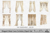 Elegant Sheer Lace Curtains Clipart Bundle