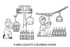 Christmas Elves Ski Lift Coloring Books