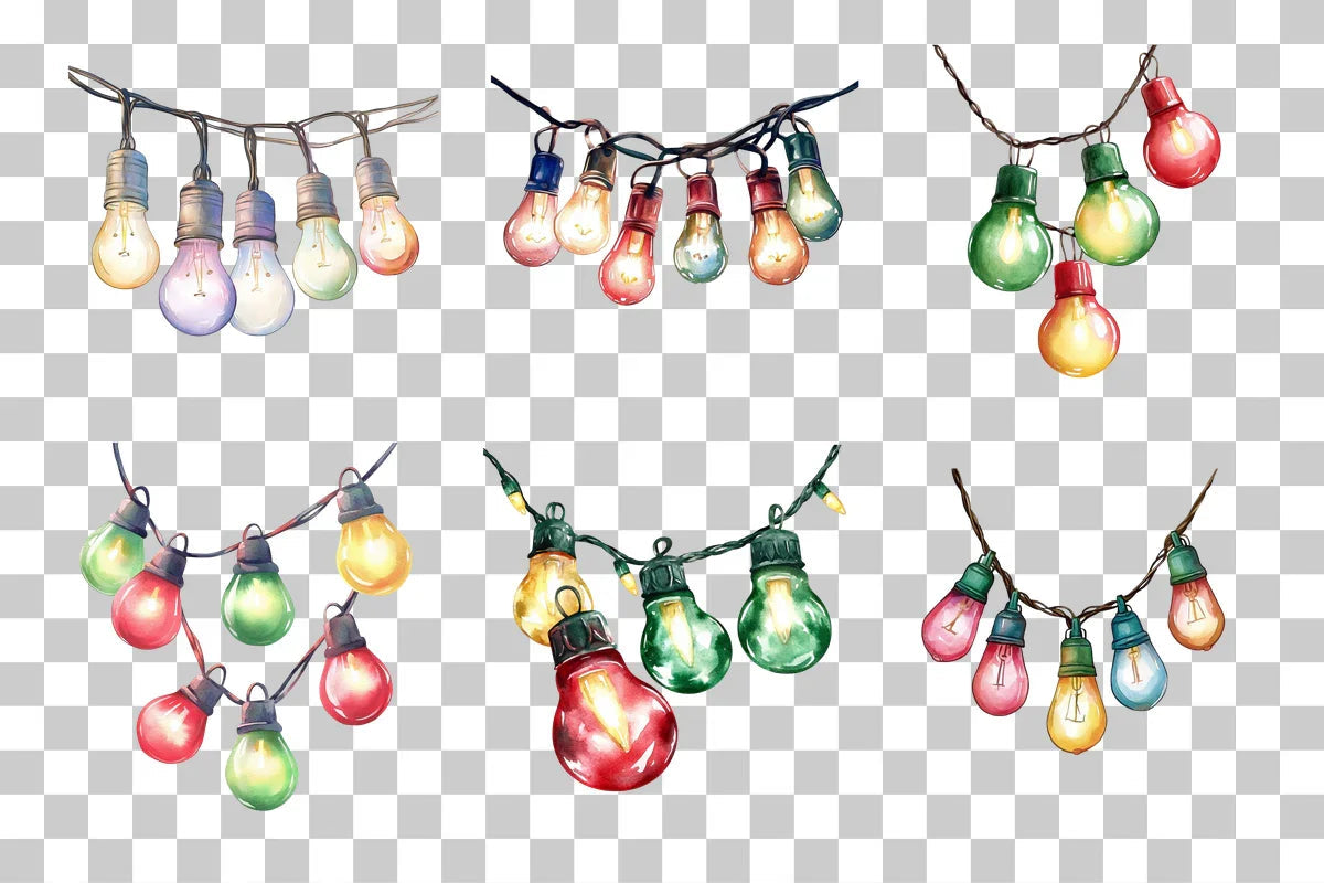 Christmas Holiday Lights Clipart Bundle - CraftNest - Digital Crafting and Art