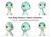 Adorable Baby Dinosaur Faces Clipart Bundle