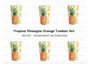 Pineapple and Orange Slices Tumbler Clipart Bundle