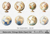 Vintage Globe Clipart Bundle