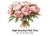 Pink Peony Bouquet Clipart Bundle