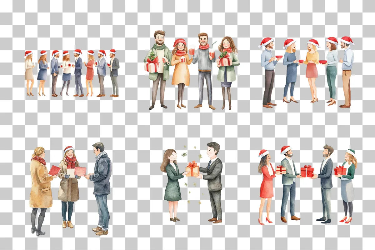 Workplace Holiday Gift Giving Clipart Bundle - CraftNest - Digital Crafting and Art