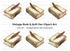 Vintage Books and Quill Pen Clipart Bundle