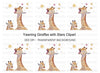Singing Giraffes with Stars Clipart Bundle