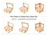 Pink Petals in Golden Box Clipart Bundle